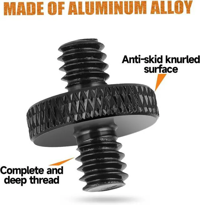 Alt view image 5 of 7 - 1/4" Male to 1/4" Male Tripod Screw, 4 PCS Standard Camera Cage Mount Threaded Light Stand Screw, Double Head Converter Precision Made for Shoulder Rig Stud Mounting Accessories
