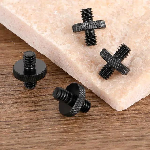 Alt view image 6 of 7 - 1/4" Male to 1/4" Male Tripod Screw, 4 PCS Standard Camera Cage Mount Threaded Light Stand Screw, Double Head Converter Precision Made for Shoulder Rig Stud Mounting Accessories