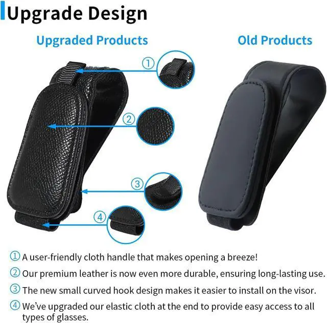 Alt view image 2 of 7 - Yuoyar 2 Packs Magnetic Sunglass Holder for Car Visor (Black) | Magnetic Interior Car Accessories