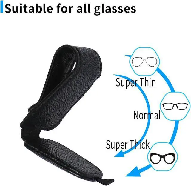 Alt view image 5 of 7 - Yuoyar 2 Packs Magnetic Sunglass Holder for Car Visor (Black) | Magnetic Interior Car Accessories