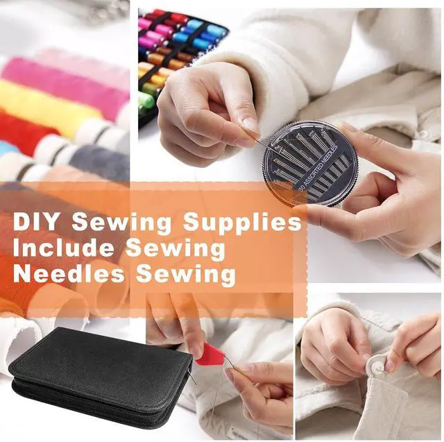 Alt view image 3 of 7 - JUNING Sewing Kit with Black Case Portable Sewing Supplies for for Mom Grandma Women Men Teen Girls Boys Adults Beginner, Home Travel, Emergency, 42 Threads, Scissors, Needles, Measuring Tape and More