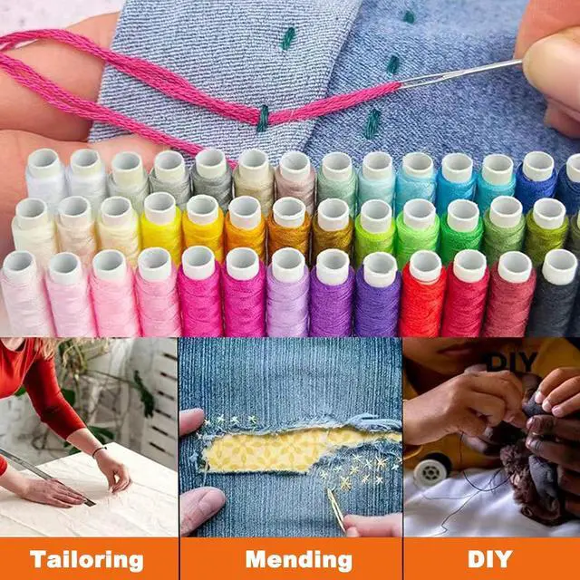 Alt view image 6 of 7 - JUNING Sewing Kit with Black Case Portable Sewing Supplies for for Mom Grandma Women Men Teen Girls Boys Adults Beginner, Home Travel, Emergency, 42 Threads, Scissors, Needles, Measuring Tape and More