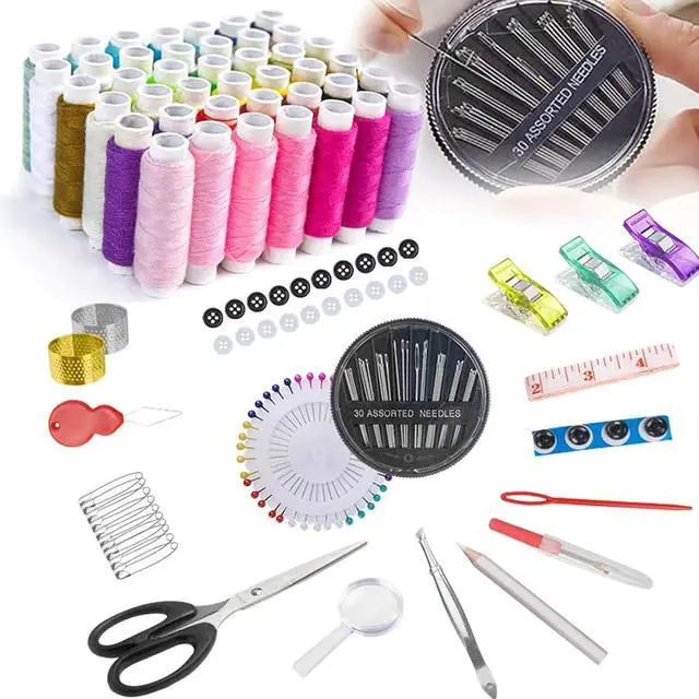 Alt view image 2 of 7 - JUNING Sewing Kit with Black Case Portable Sewing Supplies for for Mom Grandma Women Men Teen Girls Boys Adults Beginner, Home Travel, Emergency, 42 Threads, Scissors, Needles, Measuring Tape and More