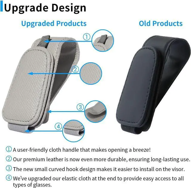 Alt view image 2 of 7 - Yuoyar 2 Packs Magnetic Sunglass Holder for Car Visor (Grey) | Magnetic Interior Car Accessories