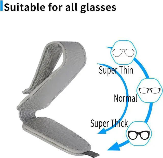 Alt view image 5 of 7 - Yuoyar 2 Packs Magnetic Sunglass Holder for Car Visor (Grey) | Magnetic Interior Car Accessories