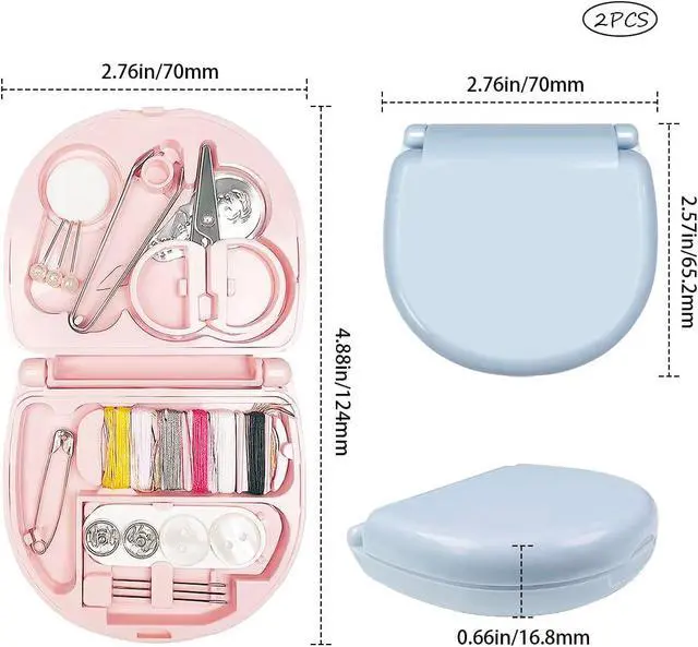Alt view image 4 of 7 - 2 Pack Mini Sewing Kit, Portable Travel Sewing Kit with Needles,Threads, Scissors,Buttons & Needle Threader,Small Emergency Sewing Repair Kit for Home, Travel, Office, Dorm & Beginners