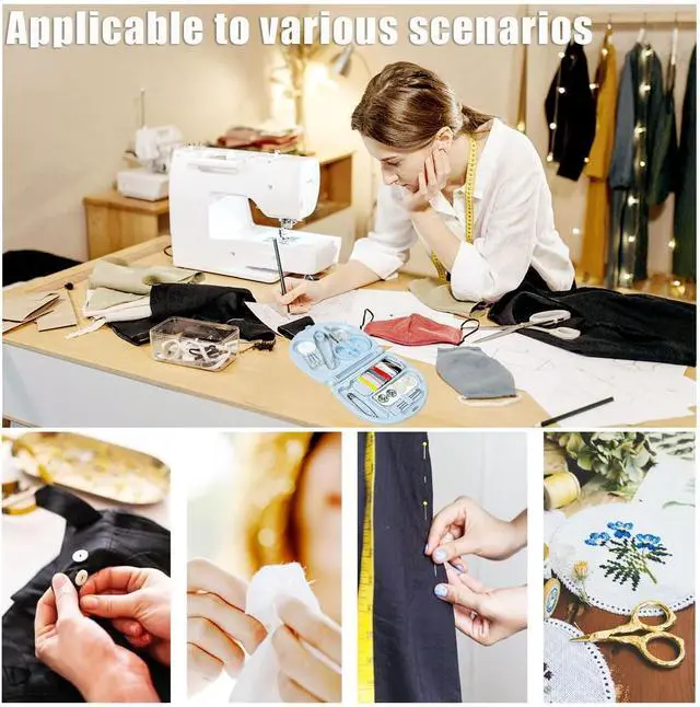Alt view image 6 of 7 - 2 Pack Mini Sewing Kit, Portable Travel Sewing Kit with Needles,Threads, Scissors,Buttons & Needle Threader,Small Emergency Sewing Repair Kit for Home, Travel, Office, Dorm & Beginners