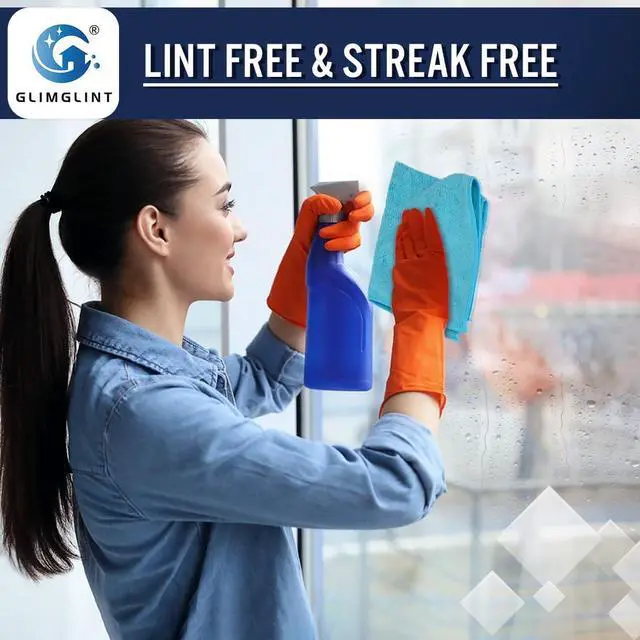Alt view image 5 of 7 - GLIMGLINT Microfiber Cleaning Cloth, 12 Pack Towels for Cars 14 X12 Inch | High Absorbent & Lint Free Shop Rags Bulk, All-Purpose Car Cleaning Towels for Cars, Kitchen, Restaurant, Garage, Multicolor