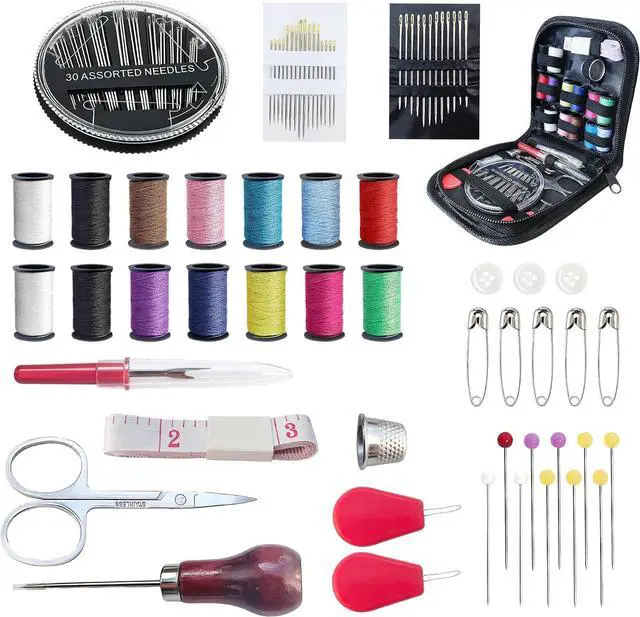 Main image of Woosuke 92Pcs Hand Sewing Kit for Adults and Beginners, Complete Needle and Thread Kit with Stainless Steel Needles, Scissors and Accessories, Ideal for Home, Travel, DIY, and Emergency Repairs