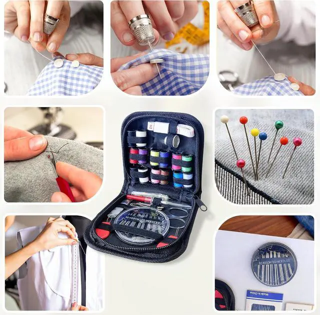 Alt view image 6 of 7 - Woosuke 92Pcs Hand Sewing Kit for Adults and Beginners, Complete Needle and Thread Kit with Stainless Steel Needles, Scissors and Accessories, Ideal for Home, Travel, DIY, and Emergency Repairs