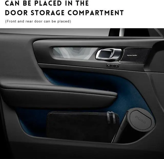 Alt view image 6 of 6 - Wevdn Car Trash Can Bin with Lid, Mini Leakproof Vehicle Side Door Cup Holder Trash Can with Lid, Multipurpose Organizer Portable Garbage Bin for Cup Holder Car Home Office (Black)