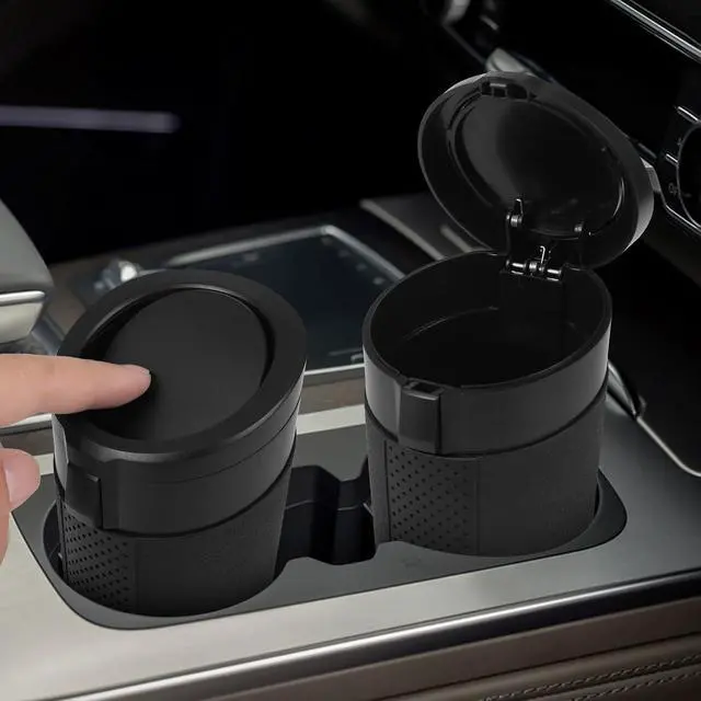 Alt view image 7 of 7 - Car Trash Can Bin with Lid - Mini Car Garbage Can Cup Holder-Black Small Leakproof Vehicle Trash Garbage Can Bin-Automotive Car Organizers and Storage for Back Seat SUV Truck Accessories