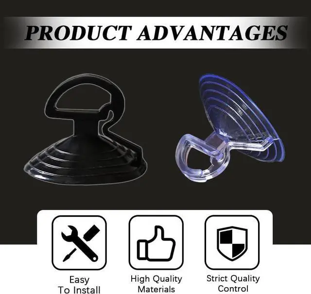 Alt view image 6 of 7 - 30PCS Car Glass Windshield Sunshade Suction Cups, Car Window Suction Cup, Powerful Vehicle Pull Ring Dovetail Sucker Hooks, Car Accessories Mini Adsorption Holder for Auto Kitchen Office Glass