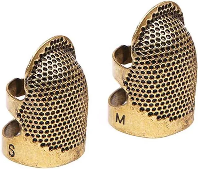 Alt view image 6 of 6 - 4 Pack Sewing Thimble Finger Protector, Adjustable Finger Metal Shield Protector Pin Needles Sewing Quilting Craft Accessories DIY Sewing Tools Needlework(2 Sizes)