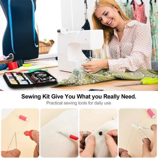 Alt view image 5 of 7 - MIXCOOL Sewing Kit for Adults, Beginners, Needle and Thread Kit, Portable Sewing Supplies, Contains Thread, Scissor, Needles, Measuring Tape