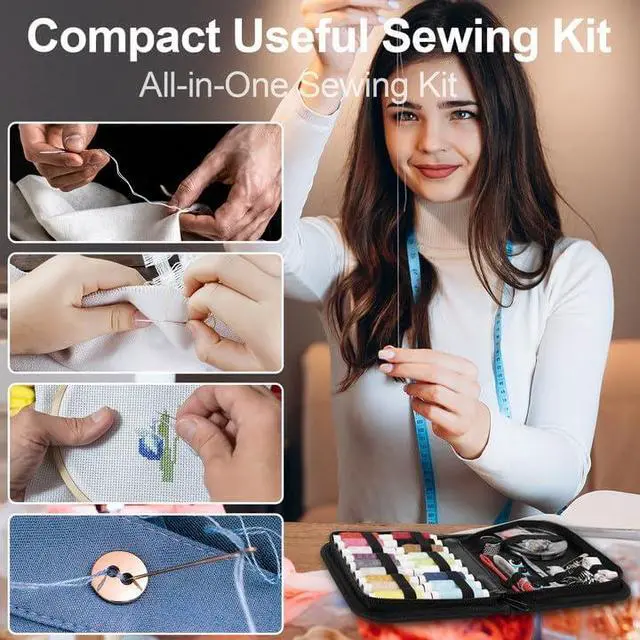 Alt view image 6 of 7 - MIXCOOL Sewing Kit for Adults, Beginners, Needle and Thread Kit, Portable Sewing Supplies, Contains Thread, Scissor, Needles, Measuring Tape