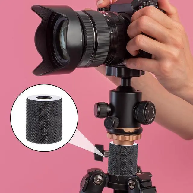 Alt view image 4 of 7 - 3 Pack 1/4" to 1/4" Camera Screw Converter 1/4" Female Double Threaded Hole Adapter 1/4inch Female to Female Tripod Nut Connectors for Magic Arms Camera Mount Tripod Stand Microphone Stand