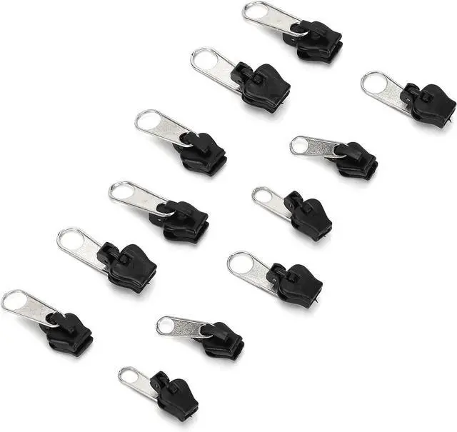 Main image of 12Pcs Black Universal Fix Zipper Repair Kit Replacement Zip Slider Teeth Zippers Resistant Design Arts, Crafts and Sewing, Fasteners, Sewing Notions and Supplies, Zipper Repair Kit