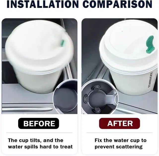 Alt view image 5 of 7 - 2026 Upgrade Car Cup Holder Insert,Anti-Slip Silicone Cupholder Insert for Car Stabilising Water Cups,Self-Adhesive Automotive Cup Holders Pad for Most Cars/Trucks/SUVs