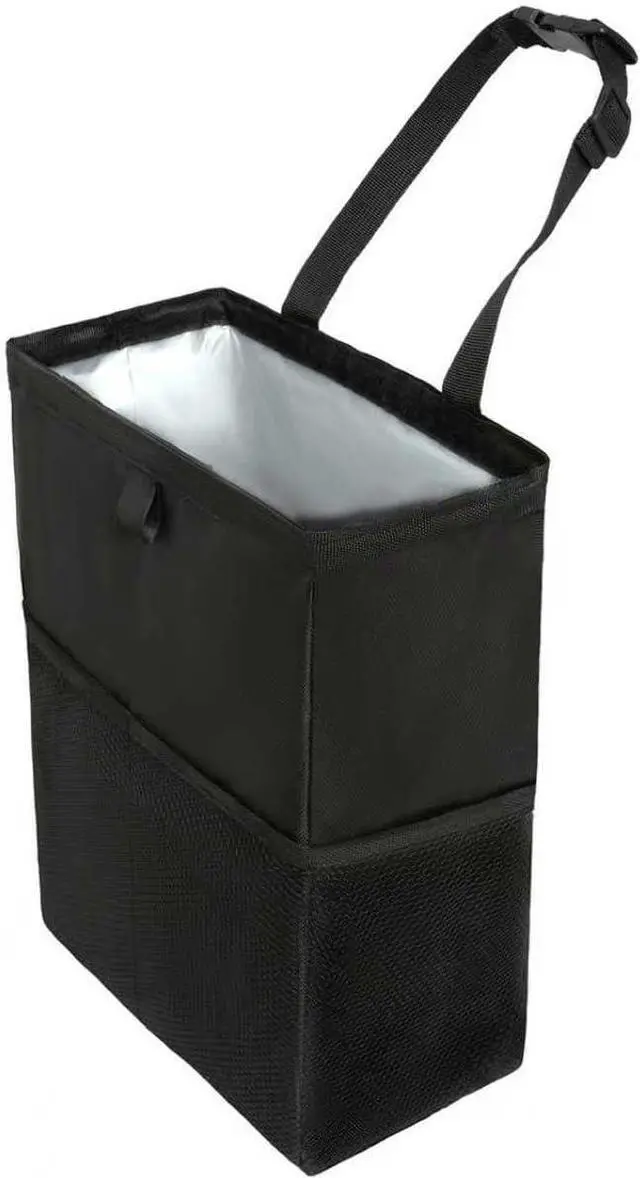 Main image of Car Trash Can, 3.4 Gallons Leak-Proof Hanging Trash Bin with Hook and Loop Lid and Handle, Multipurpose Car Organizer with Storage Pockets for SUV, Truck, RV and Camping