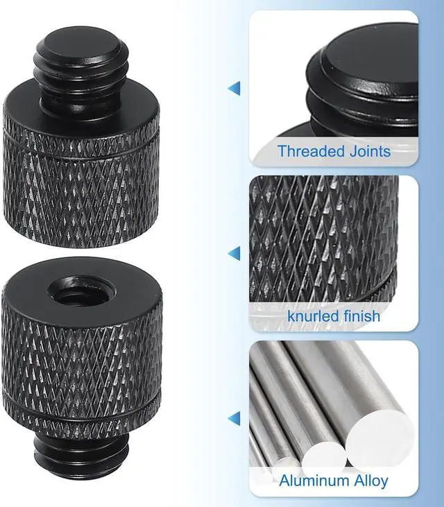 Alt view image 3 of 7 - PATIKIL Tripod Screw Adapter 1/4" Female to M10 Male, 2 Pcs Tripod Nut Connectors Camera Mount Screw Camera Double Head Converter for Microphone Holder Magic Arms Accessories, 20 mm