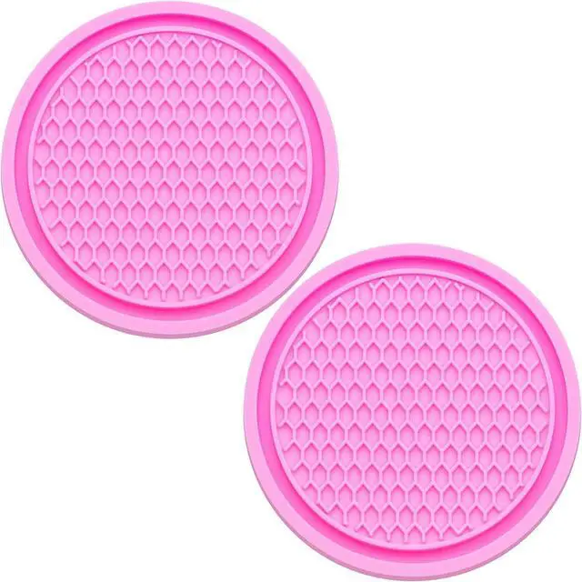 Main image of 2PCS Car Cup Holder Coaster, Universal Auto Non-Slip Cup Holder Coaster, 2.75In Universal Non-Slip Recessed Car Interior Accessories (Pink)