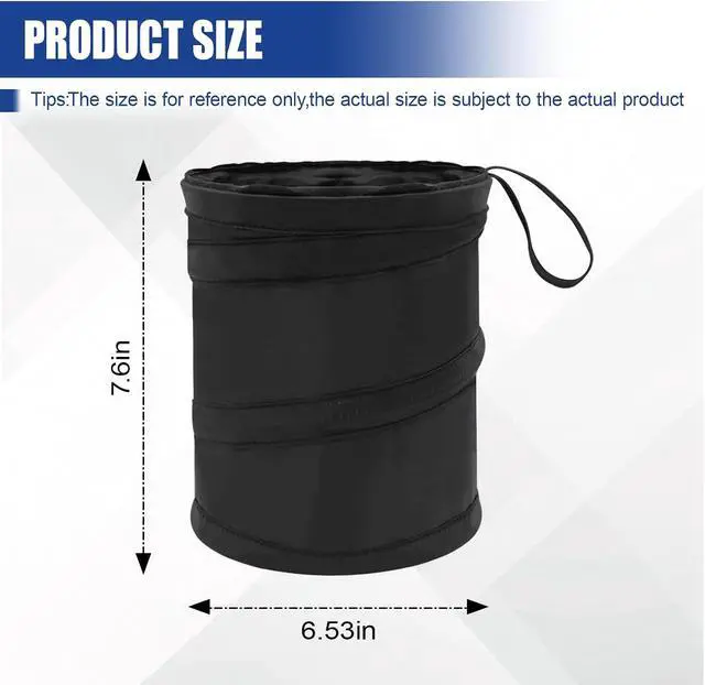 Alt view image 2 of 6 - Collapsible Car Trash Can, Mini Portable Auto Garbage Bag, 1PC | Pop-Up Vehicle Rubbish Bin, Waterproof Waste Basket Bin with Magic Sticker, Hanging Washable Auto Trash Bag