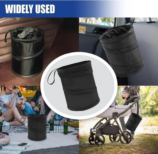 Alt view image 6 of 6 - Collapsible Car Trash Can, Mini Portable Auto Garbage Bag, 1PC | Pop-Up Vehicle Rubbish Bin, Waterproof Waste Basket Bin with Magic Sticker, Hanging Washable Auto Trash Bag