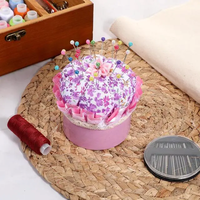 Alt view image 4 of 7 - Pin Cushion Pumpkin Shaped Pin Cushions for Sewing Cute Kit Small Pincushion Sewing Needle Holder with Storage Box and 300Pcs Ball Heads Straight Fabric Pins for Quilting Needlework DIY Crafts