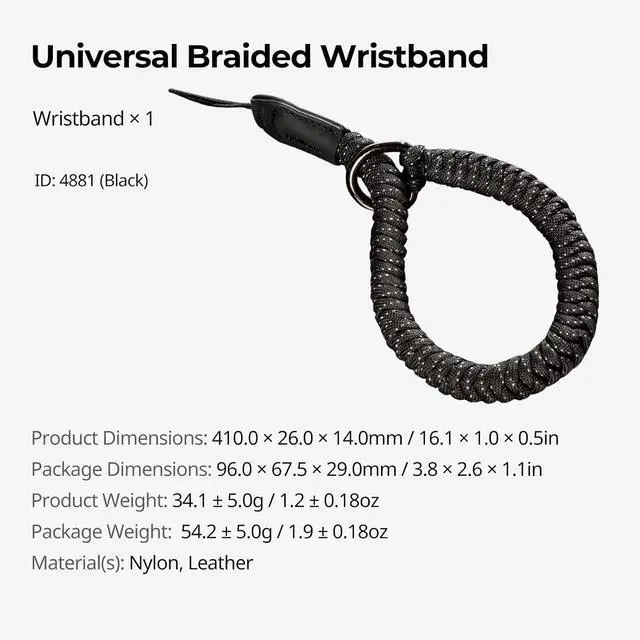 Alt view image 6 of 7 - SMALLRIG Camera Wrist Strap, Universal Braided Camera Hand Strap | Adjustable Safety Strap Compatible for DSLR or Mirrorless Camera(Black)