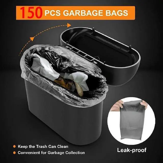 Alt view image 3 of 6 - Leak-Proof mini car Trash can, 150 Garbage Bags, with lid, can be Placed on the Desk or Hung, Perfect car Accessory!