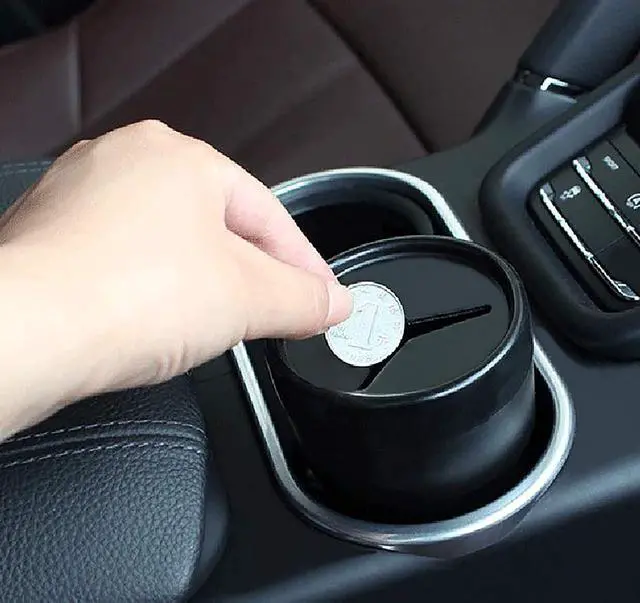 Alt view image 5 of 6 - BANCHELLE Car Change Holder with Lid | Automotive Plastic Garbage Cans, 250 mL (0.06 Gallon), Portable, for Coin Keys Pen, 1 PC