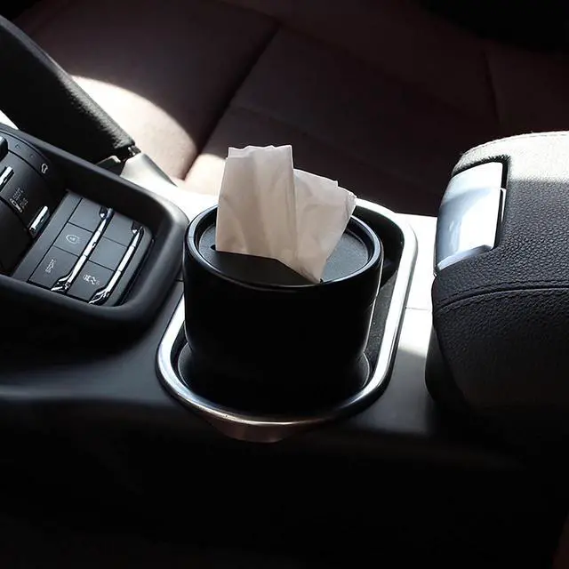 Alt view image 6 of 6 - BANCHELLE Car Change Holder with Lid | Automotive Plastic Garbage Cans, 250 mL (0.06 Gallon), Portable, for Coin Keys Pen, 1 PC