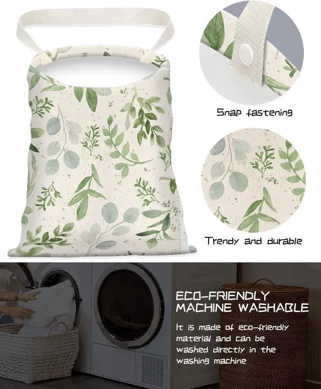 Alt view image 3 of 5 - Car Trash Can, Seat Back Hanging Car Trash Bag, Cute Canvas Car Garbage Bag, Essential Car Trash Bin Car Organizers Green Leaf Floral