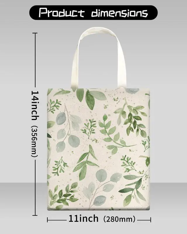 Alt view image 5 of 5 - Car Trash Can, Seat Back Hanging Car Trash Bag, Cute Canvas Car Garbage Bag, Essential Car Trash Bin Car Organizers Green Leaf Floral