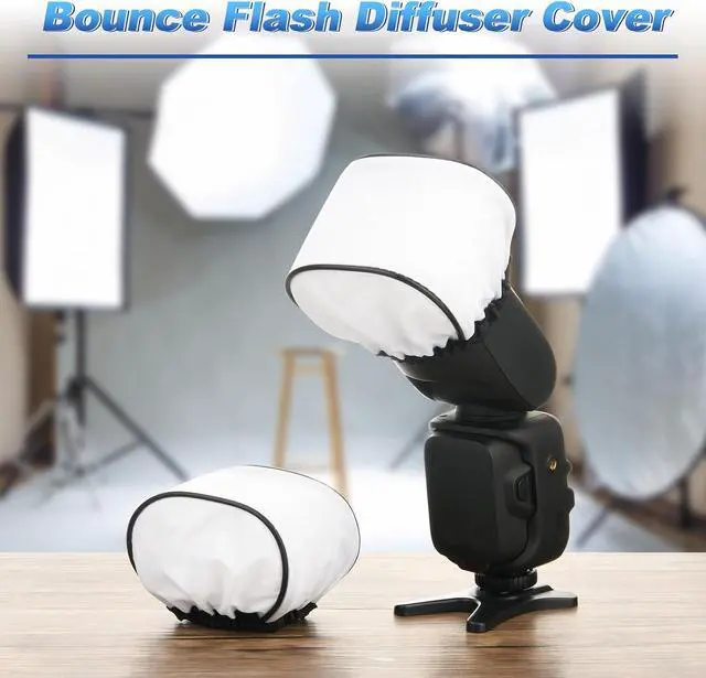 Alt view image 5 of 6 - Cosmos 2 Pcs Camera Bounce Flash Diffuser Cover Speedlite Soft Diffuser Cap Mini Flash Sleeves for Camera Speedlight Flash Compatible with Most DSLR Camera Flash Bounce Flash Reflector