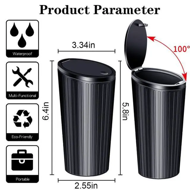 Alt view image 4 of 6 - Car Trash Can Bin with Lid - Car Garbage Can Cup Holder-Universal Leakproof Vehicle Garbage Can Bin with 20pcs Trash Bags-Car Organizers and Storage for Front Back Seat Accessories