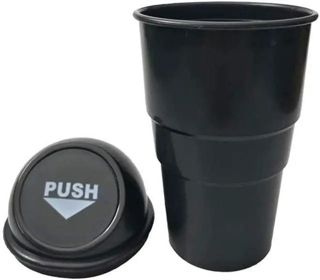 Alt view image 3 of 7 - Mini Auto Car Garbage Can Automotive Vehicle Rubbish Bins, Small Trash Can Cup Holder for Bedroom Office Desk Home (Black 1 Pack)