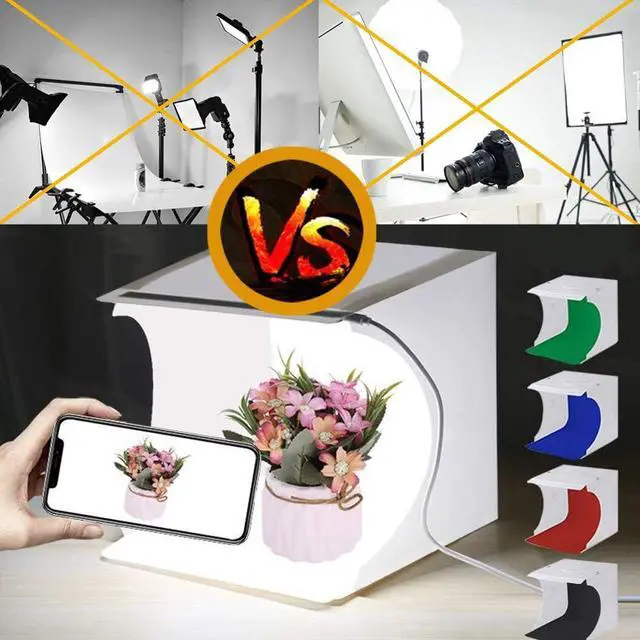 Alt view image 5 of 7 - Mini Photo Studio Tent Jewelry Light Box Kit, SENLIXIN Portable Foldable Small Home Photography Studio Light Box Booth Shooting Tent with LED Light Strips - with 6 Color Background (20x20x20cm)