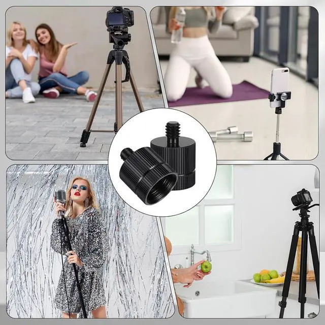Alt view image 6 of 7 - 2 PCS Tripod Adapter Laser Level Tripod Conversion Adapter 5/8-11 Female to 1/4 Male, Camera Tripods Adapters, Mic Screw Adapters for Photography EquipmentBlack
