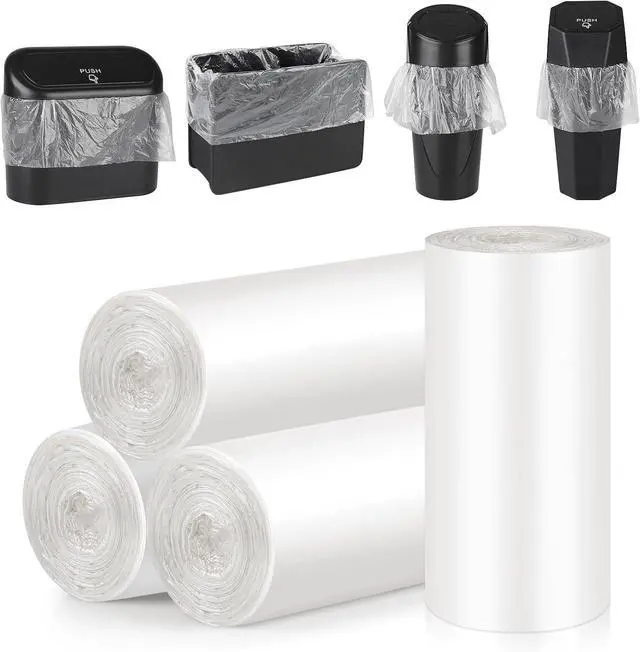 Main image of Accmor Mini Car Trash Can Bags for Auto Trash Bin, 120 Count Small Garbage Organizer Bags Tear-Resistant, Liner Refills (Vehicle Trash Can is not Included), White