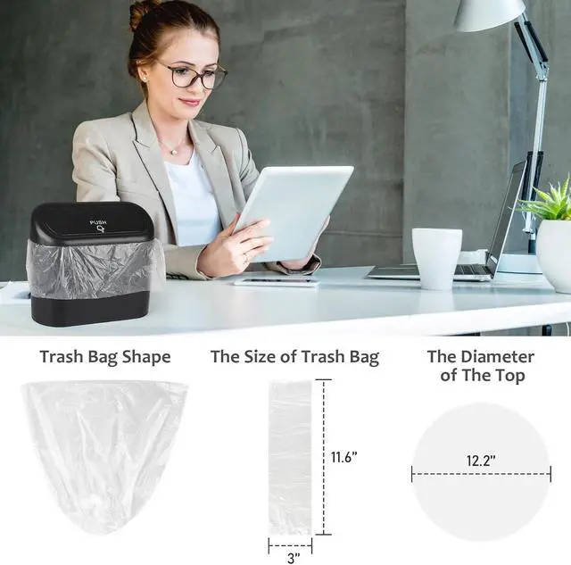 Alt view image 5 of 7 - Accmor Mini Car Trash Can Bags for Auto Trash Bin, 120 Count Small Garbage Organizer Bags Tear-Resistant, Liner Refills (Vehicle Trash Can is not Included), White