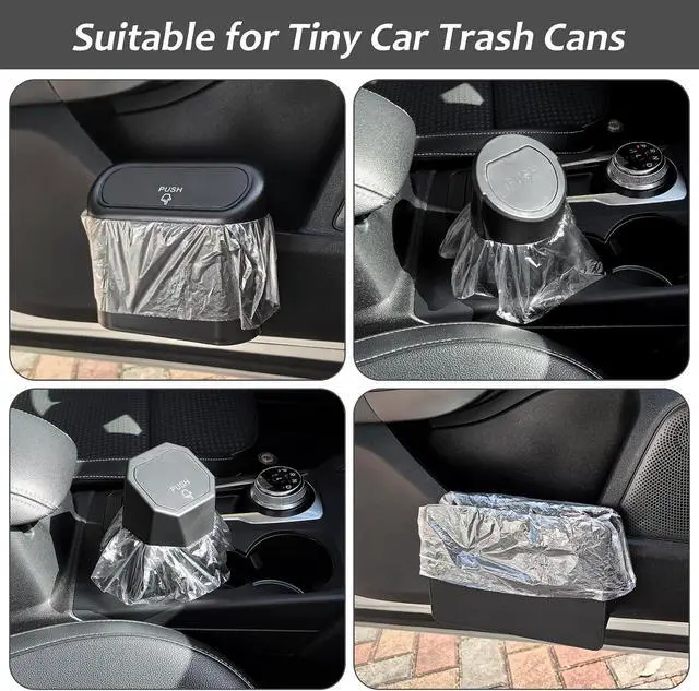 Alt view image 6 of 7 - Accmor Mini Car Trash Can Bags for Auto Trash Bin, 120 Count Small Garbage Organizer Bags Tear-Resistant, Liner Refills (Vehicle Trash Can is not Included), White