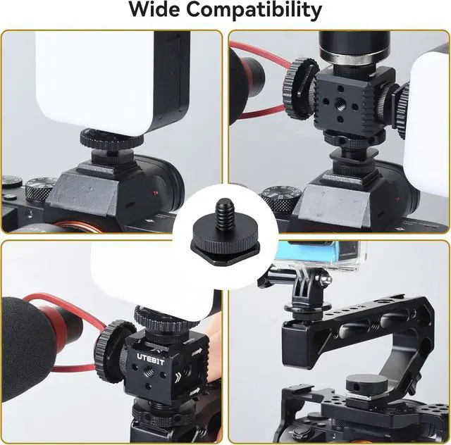 Alt view image 5 of 7 - UTEBIT 1/4 Inch Camera Adapter Screws, 4 Packs | Versatile Flash Hot Shoe Mounts, For DSLR Camera Rigs, For Tripods, For Mounting Accessories