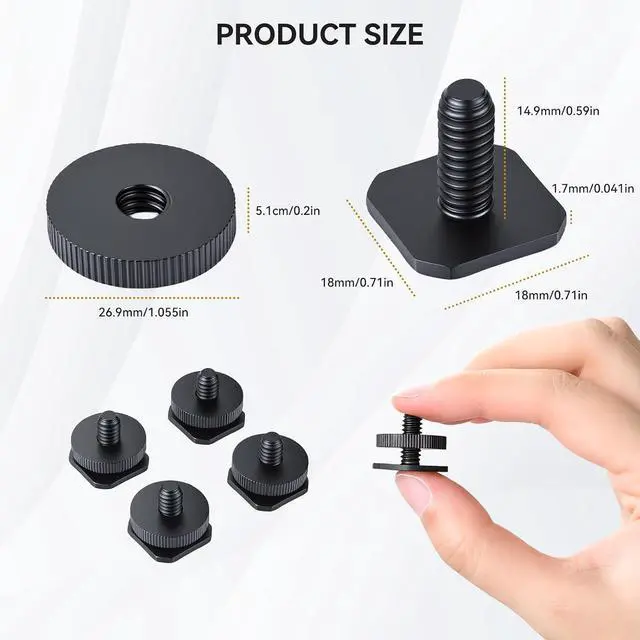 Alt view image 6 of 7 - UTEBIT 1/4 Inch Camera Adapter Screws, 4 Packs | Versatile Flash Hot Shoe Mounts, For DSLR Camera Rigs, For Tripods, For Mounting Accessories