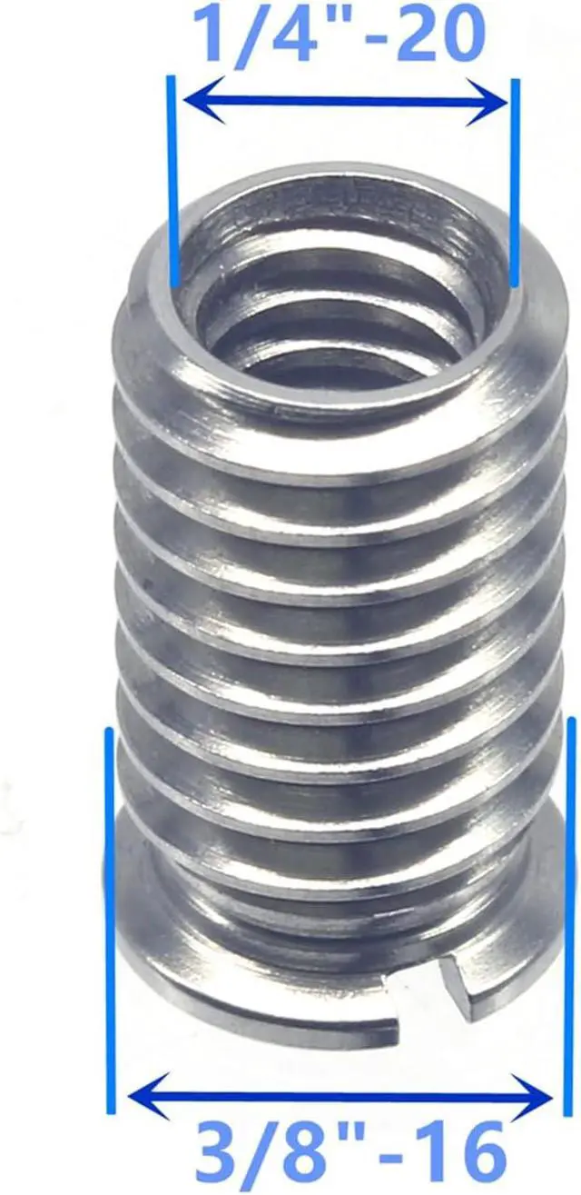 Alt view image 3 of 4 - Stainless Steel 1/4"-20 Female to 3/8"-16 Male Convert Screw Adapter (2pcs, 16.5mm)