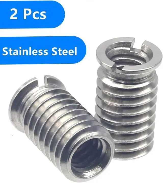 Alt view image 4 of 4 - Stainless Steel 1/4"-20 Female to 3/8"-16 Male Convert Screw Adapter (2pcs, 16.5mm)