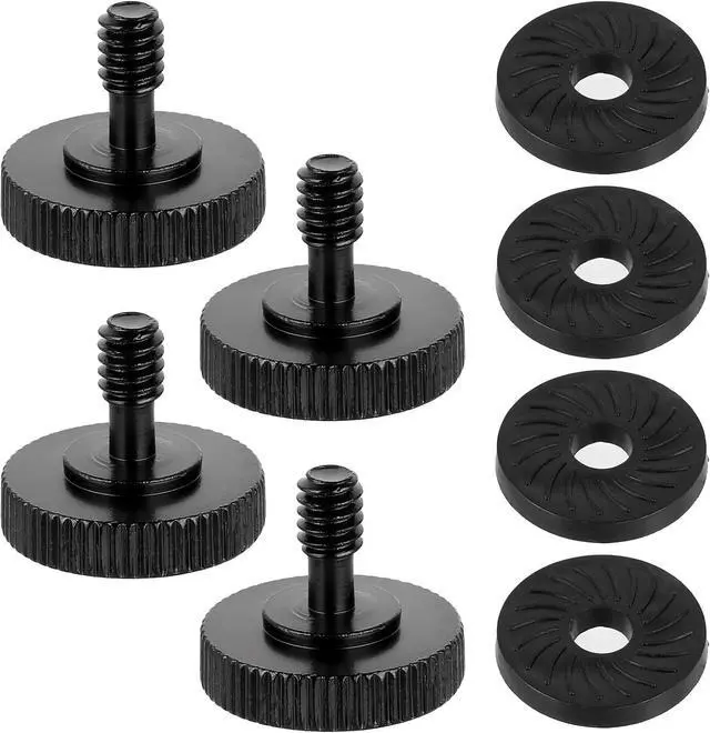 Main image of KALIONE 4 Pack Thumb Screw Camera Quick Release Adapter with Rubber Pads, 1/4 Male to 1/4 Female Tripod Screw, Thumbscrew for Camera Mounting Plate Flash Bracket