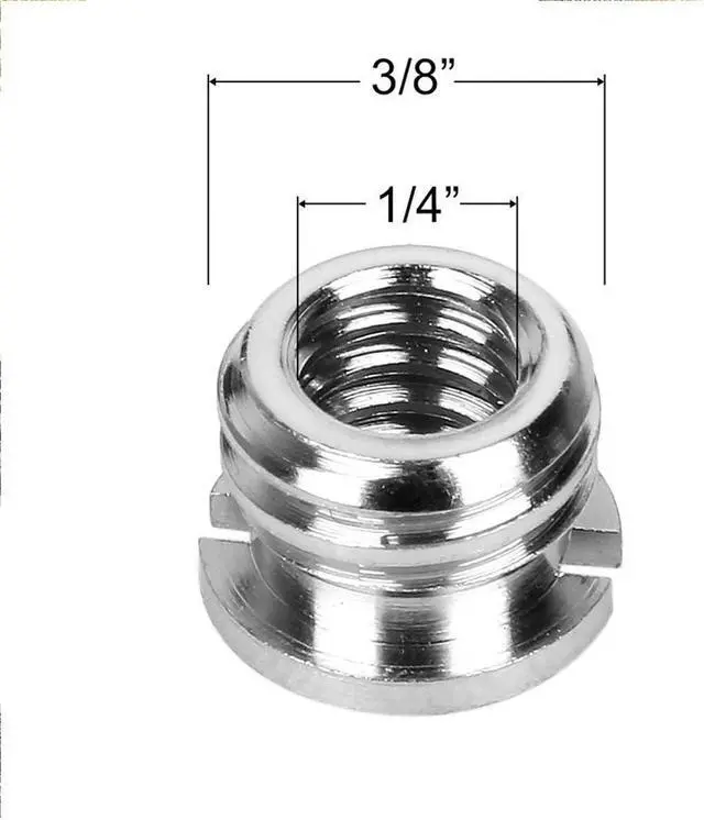 Alt view image 3 of 7 - Camera 1/4"-20 to 3/8"-16 Reducer Bushing Convert Screw Adapter for Monopod, Tripod, Ballhead, Stand and Video Light DSLR SLR (10 Pack)