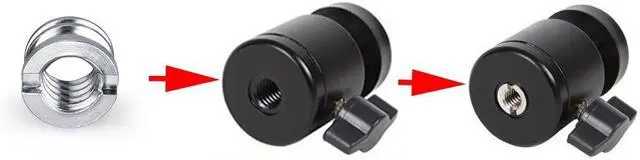 Alt view image 5 of 7 - Camera 1/4"-20 to 3/8"-16 Reducer Bushing Convert Screw Adapter for Monopod, Tripod, Ballhead, Stand and Video Light DSLR SLR (10 Pack)